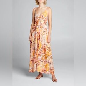 Rhode Sophia printed maxi dress in golden wallflower